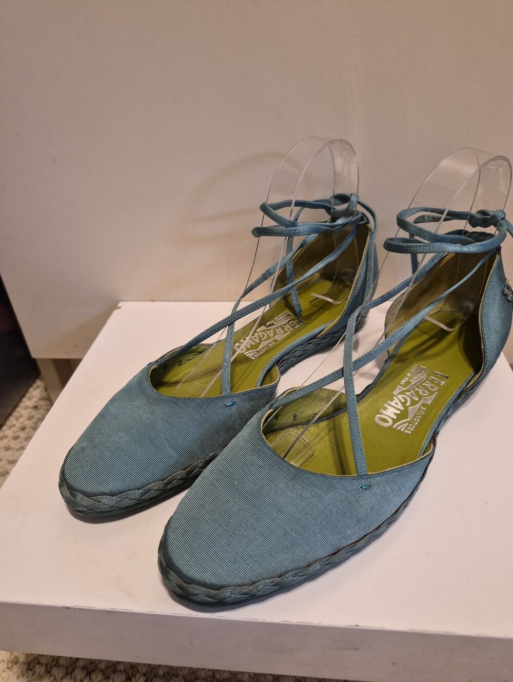 Salvatore Ferragamo Aqua Lace-Up Espadrilles